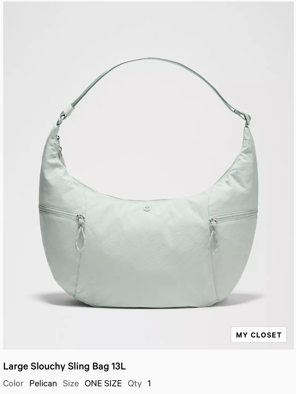 NWT Lululemon Large Slouchy Sling Bag 13L Pelican Sold Out!